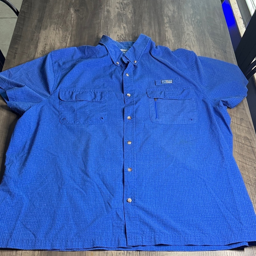 Xcaster Outdoor Men's Blue Casual UPF Sun Protection Button-Down Shirt